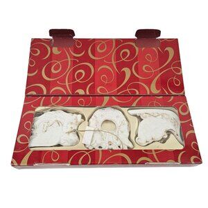 Avon Exclusive Porcelain Ornament Gift Set 24K Gold Accents Angel Sleigh Wreath